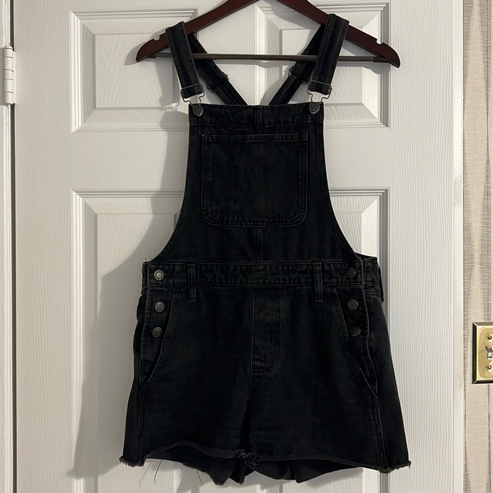 Madewell Black Short Overalls